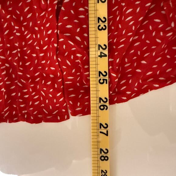 Lucky Brand Red White Dot Long Sleeve Blouse Women Large Lightweight Office Work - Picture 9 of 9